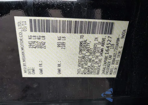 2011 Nissan Altima 2.5 S from USA, damaged, VIN 1N4AL2APXBC164527